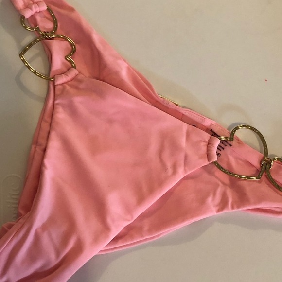 Beach Bunny Nadia Bikini Bottom Hearts Pink - Picture 6 of 8